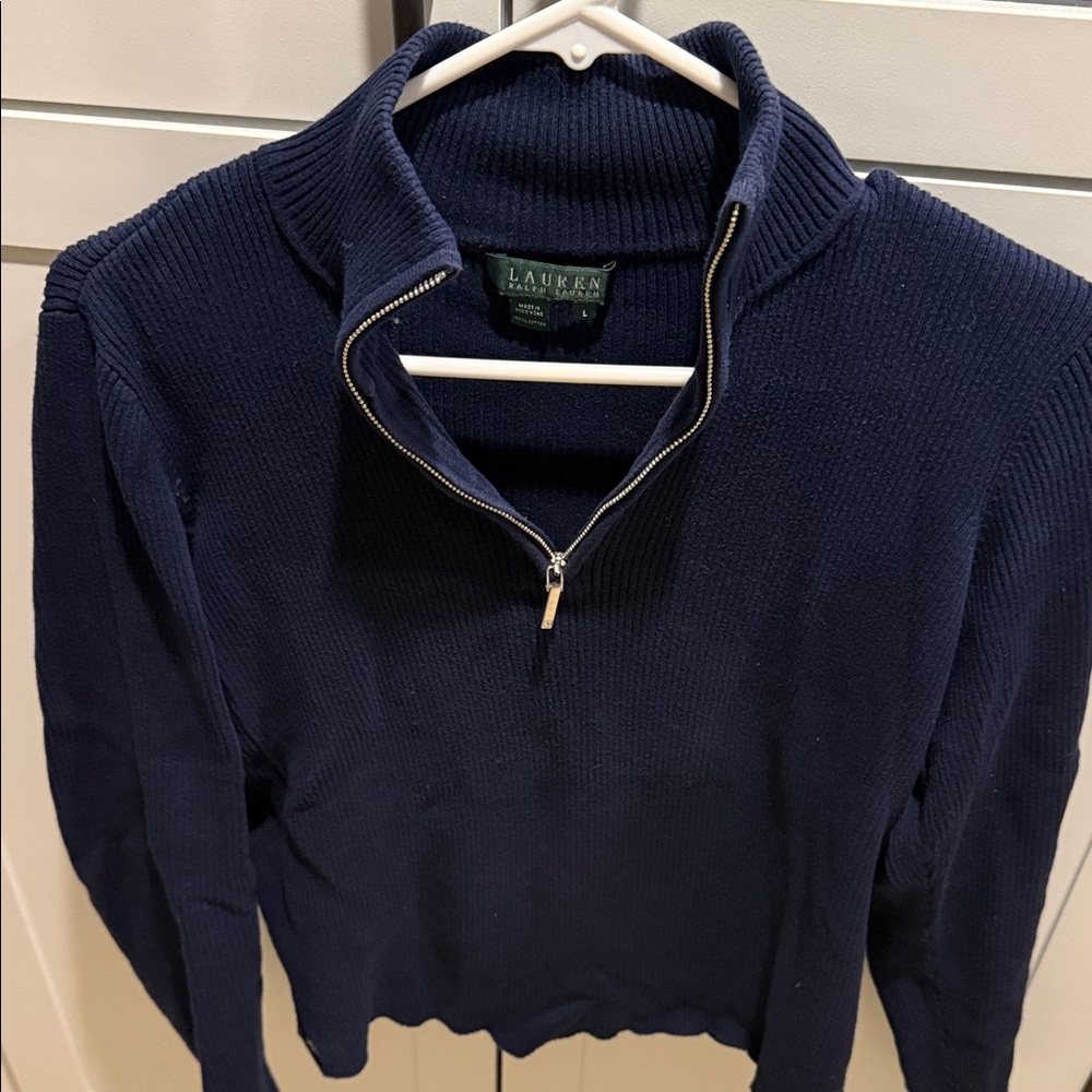 Lauren Navy Half-Zip Sweater